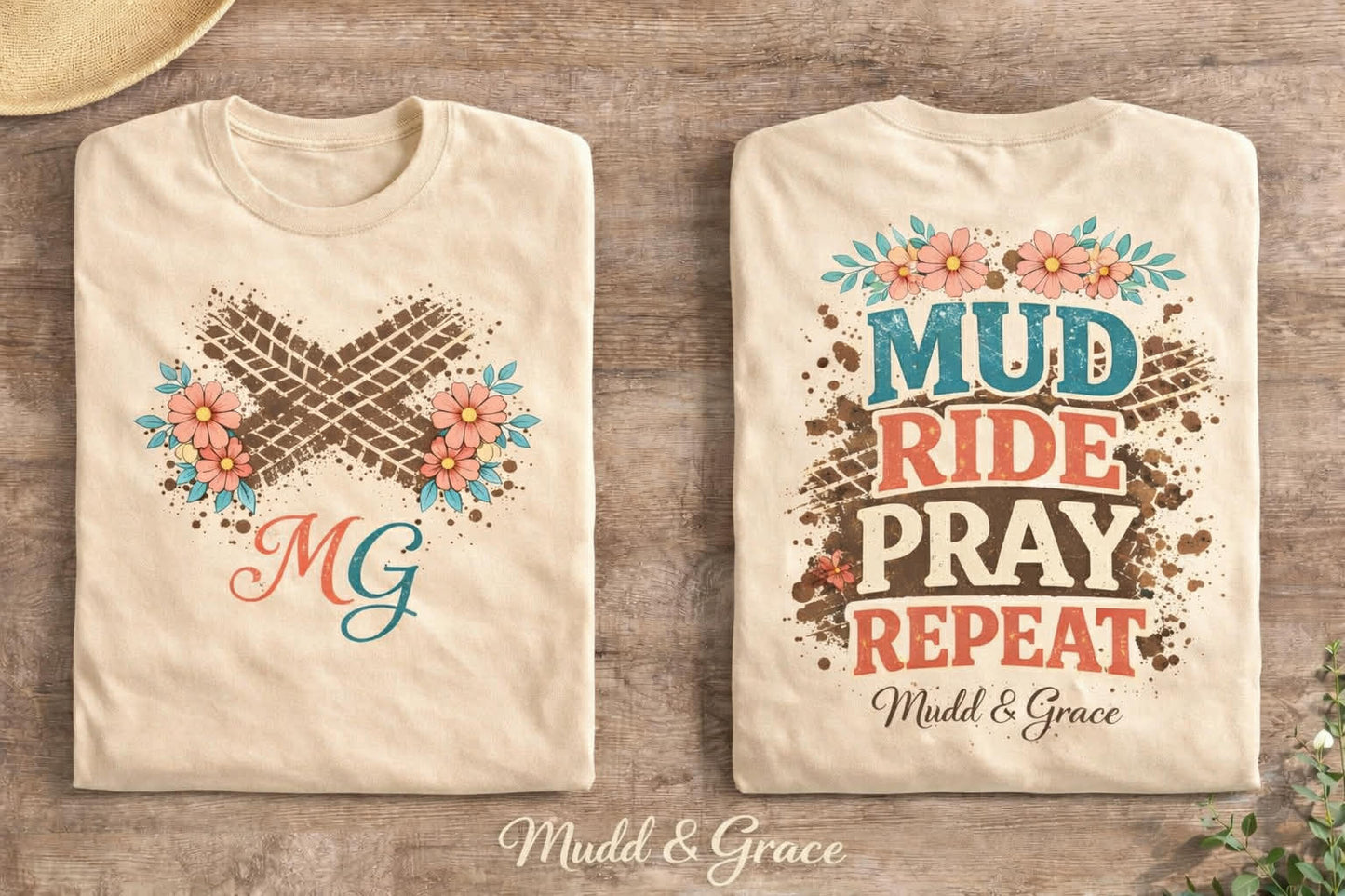 Mud Ride Pray Repeat Graphic Tee | Mudd & Grace